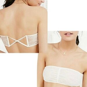 Kimchi Blue Urban Outfitters Yellow Cream Lace Bandeau L
